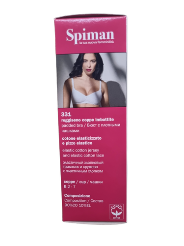 Spiman Reggiseno imbottito in cotone elasticizzato e pizzo elastico 331 - Picture 36 of 39