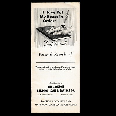 1967 I Have Put My House in Order Personal Records Book Financial Legal On Death