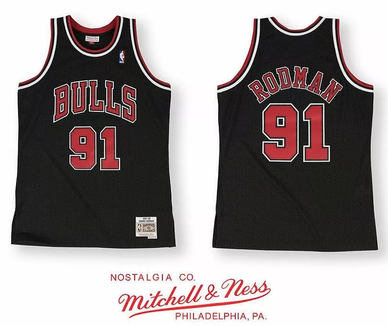  Mitchell & Ness Dennis Rodman Chicago Bulls Swingman Jersey  Black (Small) : Sports & Outdoors