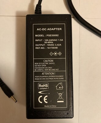 AC/DC Adapter Netzteil MODEL: PSE50092 100-240V AC 1.5A Output 19V DC 3.42A #127