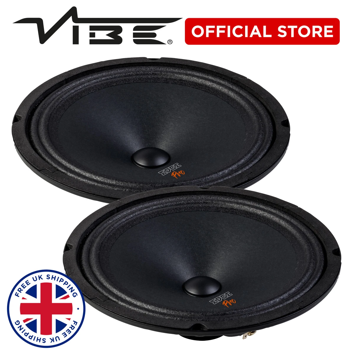 Car Speakers 8 inch 440W Total Midrange Car Audio Speakers EDGE DBX Pair
