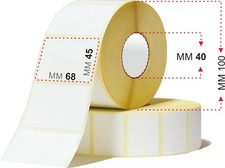 20 Rotoli da 1000 Etichette Adesive Termiche 1 pista   mm 68 x 45 anima 40