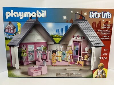 PLAYMOBIL City Life Take Along Fashion Store 82 Pieces 9113. New