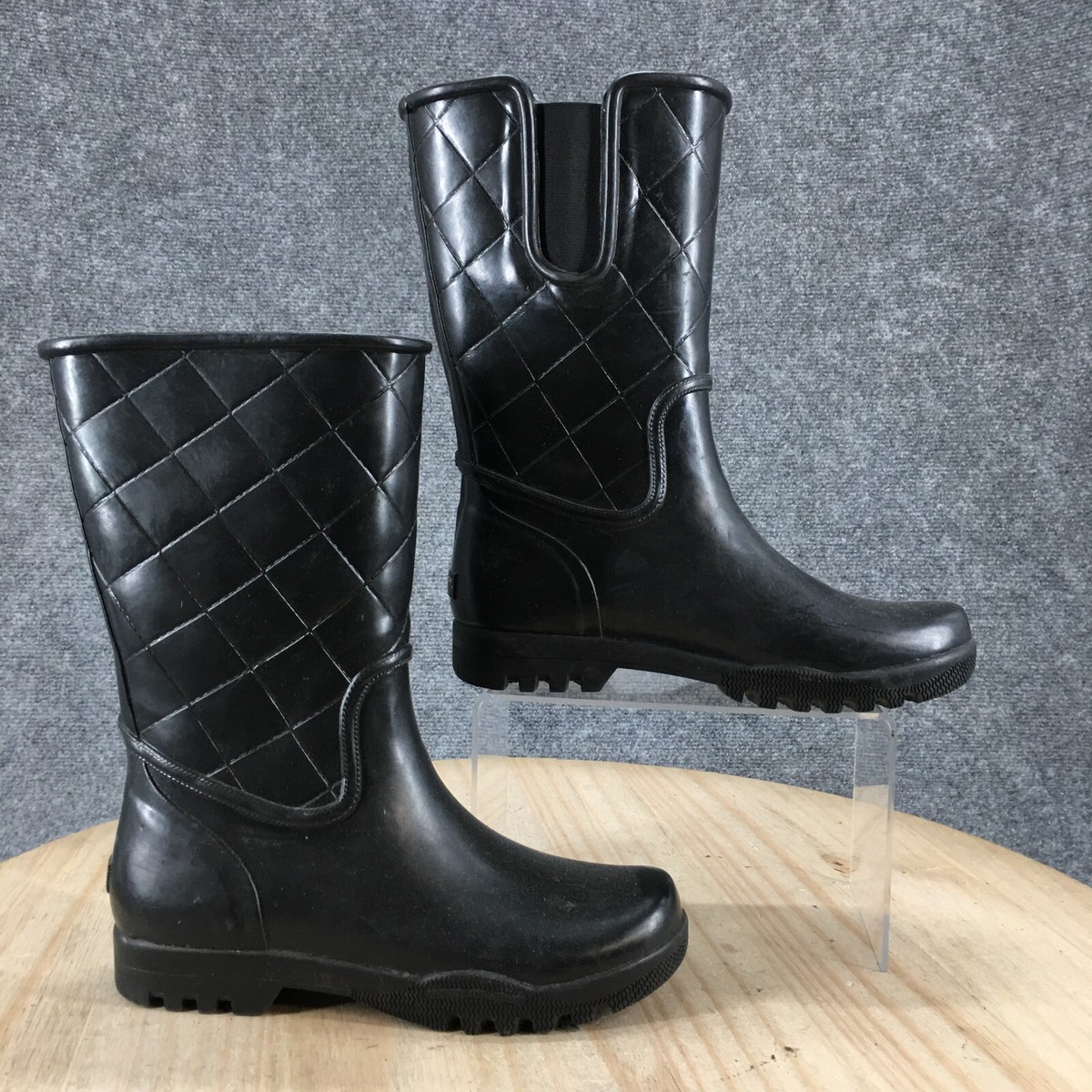 Sperry Boots Womens 5 Nellie Mid Calf Pull On Quilted Rain  display picture 1