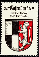 70) Kaffee Hag 1925 Kasendorf Oberfranken Bayern Reklamemarke Städtewappen