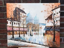 The City Genuine Oil Painting 19" x 23" On Stretched Canvas #60