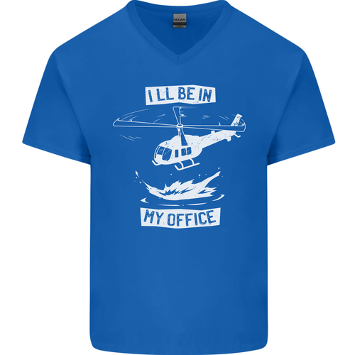 T-Shirt Helicopter Pilot Ill Be in My Office Herren V-Ausschnitt Baumwolle - Bild 4 von 11