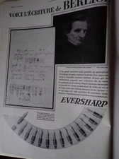 EVERSHARP BERLIOZ + CHERRY ROCHER advertising paper ILLUSTRATION 1930 collar
