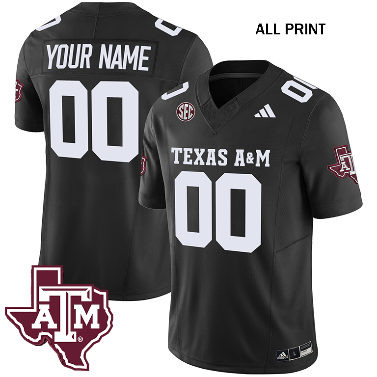 Texas A&M Aggies SEC NCAA Custom Vapor Jersey V2 All Print Options