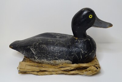 Antique Vintage Wood Duck Decoy Scaup Blue Bill Drake