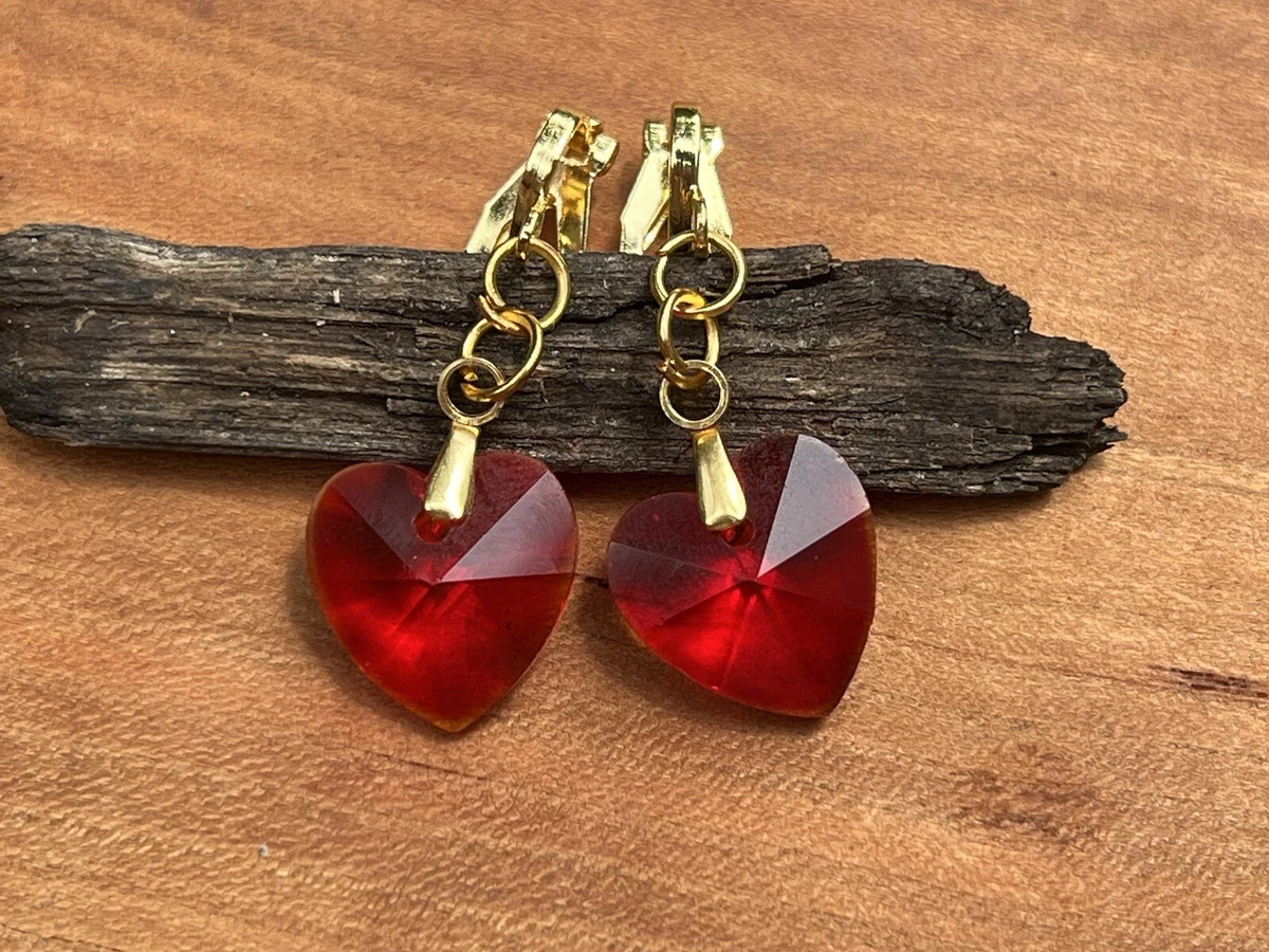 Heart shaped hotsell clip on earrings