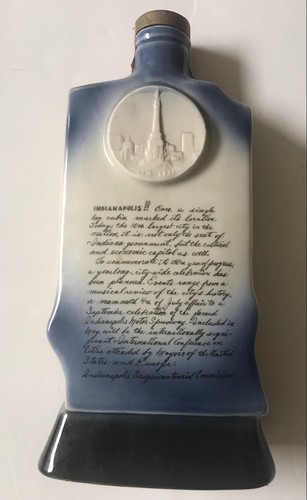 Vintage 1971 Jim Beam Whiskey Decanter -Indianapolis Sesquicentennial 1821-1971 - Picture 2 of 13