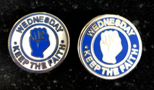 SET OF 2 SHEFFIELD WEDNESDAY KEEP THE FAITH  ENAMEL PIN BADGES
