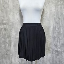 Vintage 80s 90s Nina K Womens 12 Black Sheer Accordion Pleated Mini Skirt