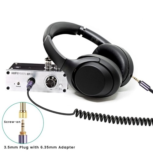 Coiled Line Cable Extension Cord for WH-1000XM3 XM2 XM4/H900N H800 Headphones - Picture 5 of 6