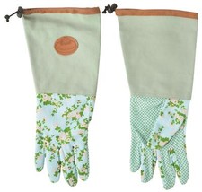 Esschert's Garden Womens Floral Rose Gauntlet Long Cuff  Gardening Gloves - Pair