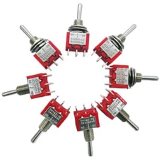8pcs 6 Terminal 3 Position DPDT Mini Miniature Toggle Switch ON/OFF/ON Car Da...