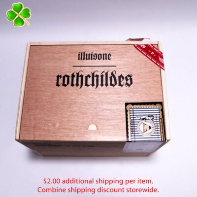 Illusione Rothchildes Empty Wood Cigar Box 7'' x 5'' x 5.25''