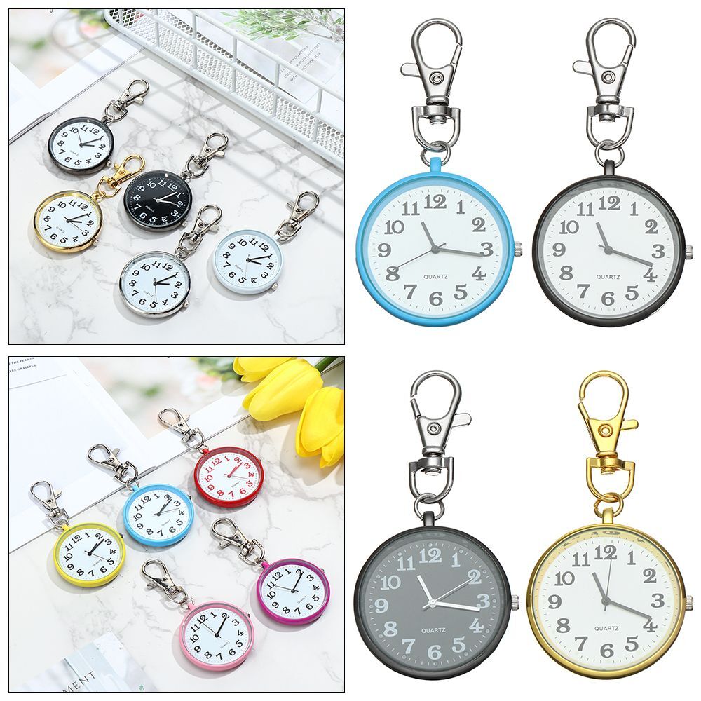 Nurse Watches Quartz Pocket Watch Key Buckle Ultra Thin Open Face Minimalist