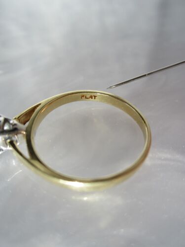 VINTAGE RING KOMPLETT GEPUNZT 18K MASSIV GOLD & PLATIN ECHT NATÜRLICHER SAPHIR - Bild 6 von 15