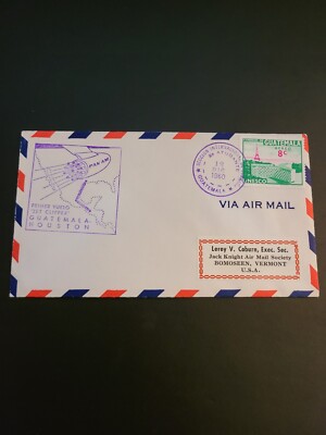 Pan Am Airlines First Day Cover Jet Clipper Houston to Guatemala 12/12/60