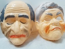OLD MAN AND OLD WOMAN HALLOWEEN ADULT HALF MASK THIN ECONOMY BACK STRING