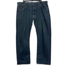 Levis 501 BUTTON FLY Original Fit Straight 40x30 Medium Wash Denim Blue Jeans