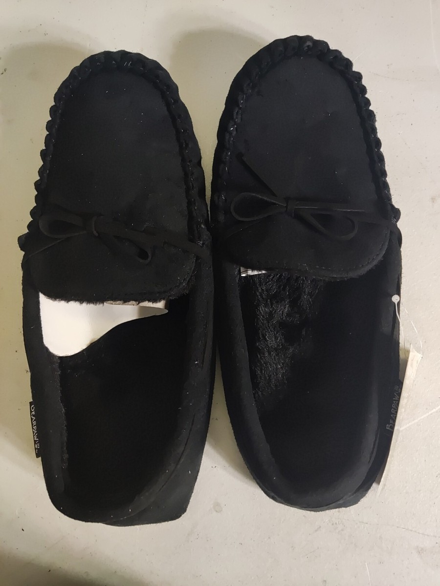 BEARPAW 2642 Sawyer Moc II Men's Black Slippers Sz US 11-12