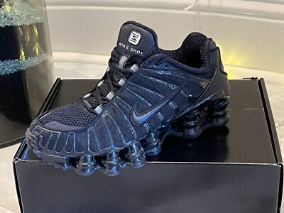 Nike Shox TL BV1127-001 Triple Black Shoes Size 5 Excellent Cond