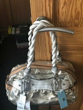 House Of Fraser Kathy Van Zeeland Ladies Gold Bowl Twist It Up Satchel Handbag
