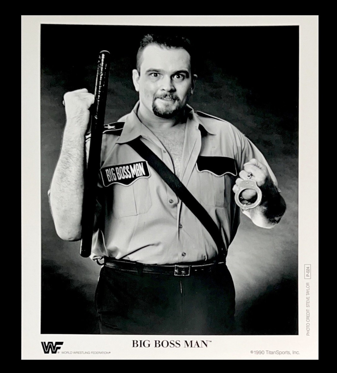 WWE BIG BOSS MAN P-024 OFFICIAL LICENSED ORIGINAL 8X10 PROMO PHOTO