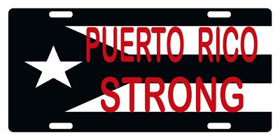 Auto Parts Accessories Puerto Rico Flag Custom License Plate Black White Version Boricua Emblem Car Truck Parts