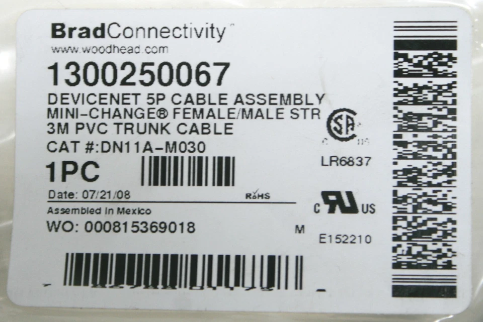 Brad Harrison Woodhead DN11A-M030 1300250067 3M 5P Cable Assembly MINI-CHANGE PV - Image 2 of 4