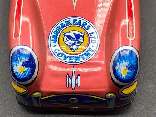 Rara auto giocattolo litografica in latta Aoshin 1957 Jaguar Type-D - Foto 11 di 11