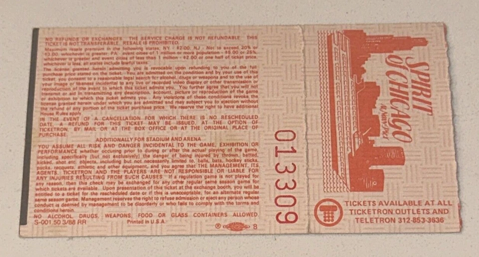 Boleto de la serie eléctrica de la NHL Dynamo soviético de Chicago Blackhawks URSS 1/4/89 Foto 2 de 2