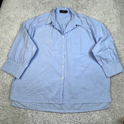 Pomander Place Tuckernuck Blue Oxford Adair Boyfriend Shirt Womens Large
