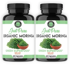 Moringa Oleifera Organic, Natural, bueno para el estomago 120 Count - 2 Pack
