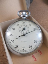 Vintage Westclox Security Silver-tone Pocket Stop Watch In Box Works Great 101
