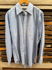 Tommy Hilfiger Blue Cotton Button-Down Shirt Men's Long Sleeve L