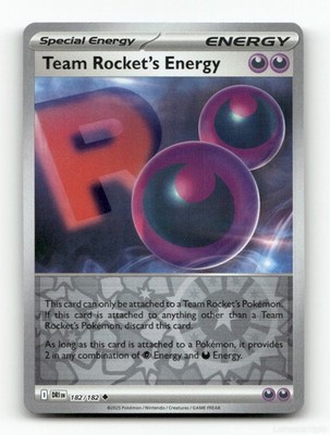 TEAM ROCKET'S ENERGY DESTINED RIVALS 182/182 POKEMON REVERSE HOLO NM/M