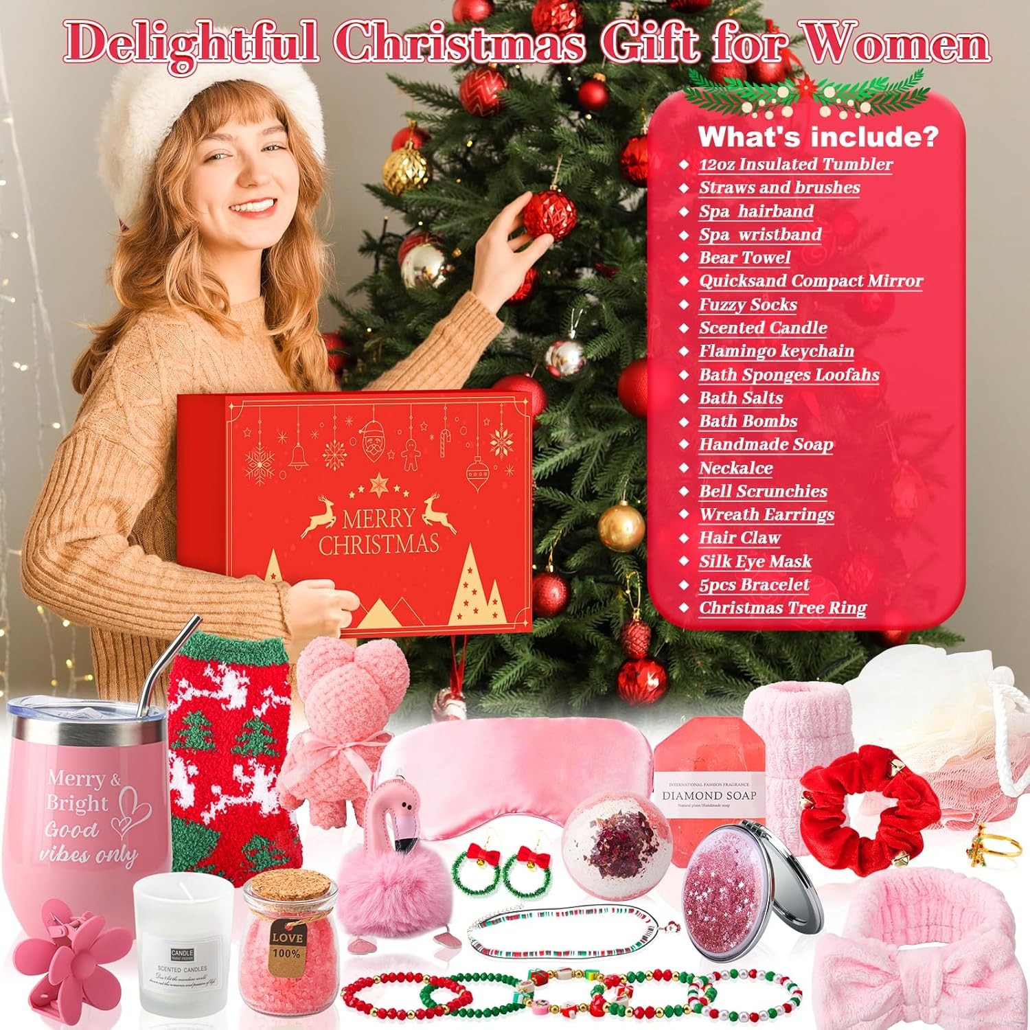 Advent Calendar 2025 Adult Woman,24 Boxes Christmas Countdown Red 