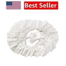 200 Pcs White Pricing Tags with String   Ideal for Jewelry  Apparel