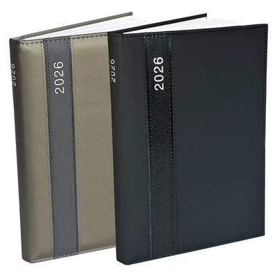 KAMBER OFFICE Buchkalender 2026 A5 1 Tag 1 Seite Leder Optik Chefplaner DIN A5 Kalender Planer