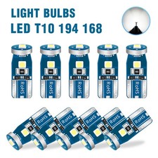 LED T10 194 168 Plate Light Bulbs White W5W Interior Map Car Trunk License 10pcs