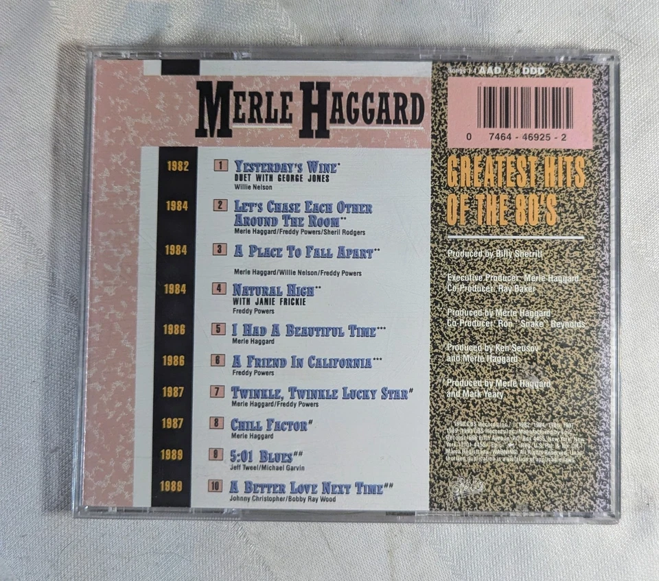 Merle Haggard - Greatest Hits Of The 80s - CD - 1990 - CBS Records - Изображение 2 из 3