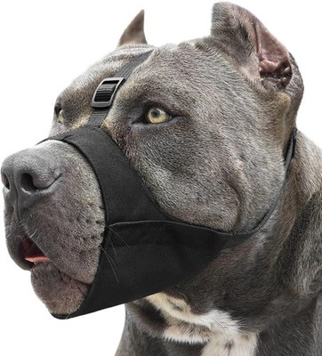 Pitbull Muzzle, Soft Dog Muzzle with Anti-Slip Strap for American Bully Bulldog 