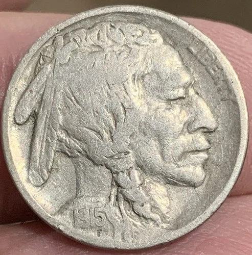 1915 Buffalo nickel, 2 feather error variety, nice original FINE condition RARE