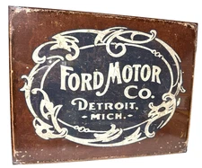 Ford Motor Company Historic Logo Tin Sign wall decor 12.5" x 16" Made in USA