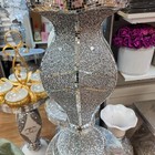 Floor Vase Crushed Diamond Crystal Sparkly Silver Mirrored 60x40Cm 01