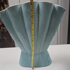 Red Wing Blue Speckled Ceramic Vase 10 in, Art Pottery Fan Shape, 4116